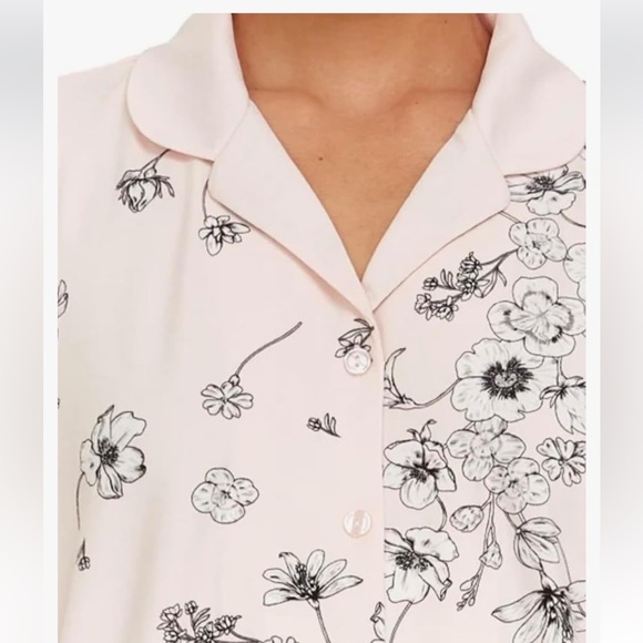 Flora Nikrooz Womens 2-Piece Pajama Set with Super Soft Satin and Notch Collar - Picture 3 of 6